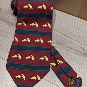 Alynn Neckwear bull and bear 100% silk tie made in the US